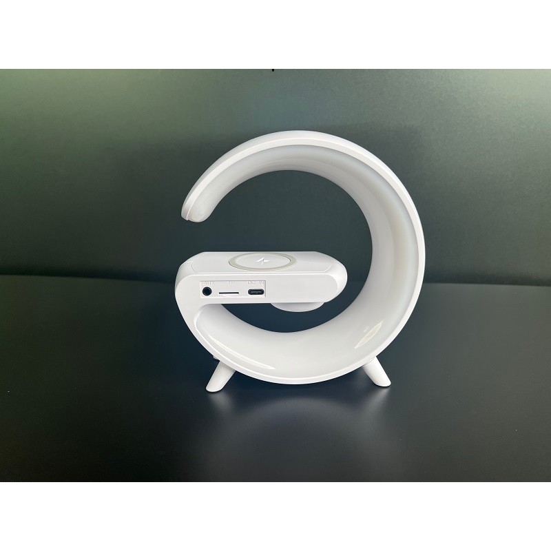 Misuli 3 In 1 Bluetooth Speaker Alarm Clock Wireless Charger Led Moon Lamp Music Home Decor Night Table Smart Light